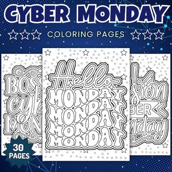 Preview of Printable Cyber Monday Quotes Coloring Pages sheets - Fun November Activities