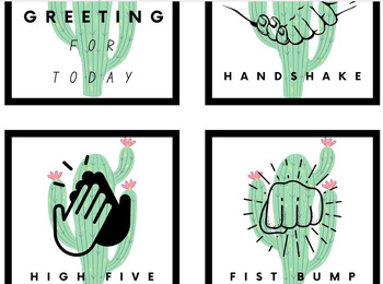 Preview of Printable Daily Greetings Cactus Theme