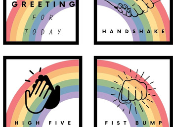 Preview of Printable Daily Greetings Rainbow Theme