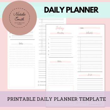 Printable Daily Planner Insert by Natalie Smith Art | TPT