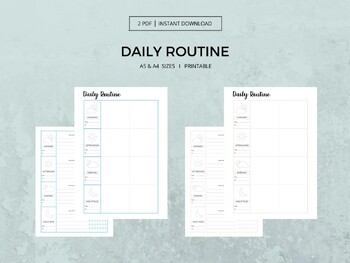 Preview of Printable Daily Routine Planner - Routine Checklist - Productive Daily Schedule