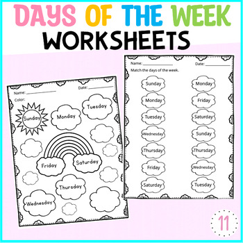 Days of the Week Tracing Book and Worksheets by From the Pond