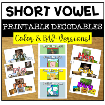 Preview of Printable Decodable Books for Beginning Readers with CVC Words GROWING BUNDLE