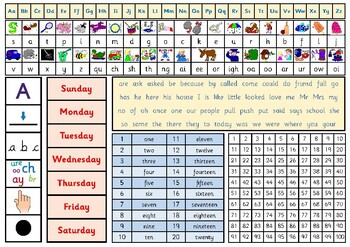Preview of Printable Desk Mat - Year 1 (Jolly Phonics/Sassoon version)