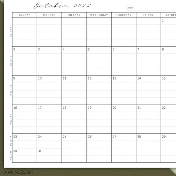 Printable Desk Pad Calendar PDF Oct 2022-Mar 2024 Calendar 2023-2024