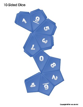 printable dice templates make your own 6 10 12 sided dice tpt