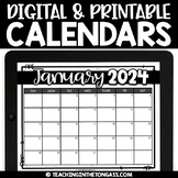 Printable Digital Editable Calendar 2023 2024 Google Slides