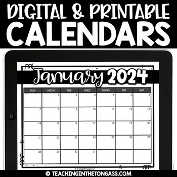 Preview of 2024 2025 Editable Calendar Templates Digital Printable Resources