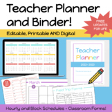 Printable & Digital Teacher Planner / Binder! | Calendar, Classroom Forms, More!