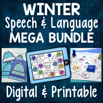 Preview of Printable & Digital Winter Speech and Language Activities