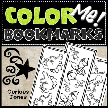 bookmarks to color dinosaur by curious jones teachers pay teachers