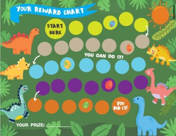 Preview of Printable Dinosaur Reward Chart | Dinosaur Kids Behaviour Chart | Reward Chart |