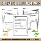 Printable Dinosaur Theme Writing Prompts Packet