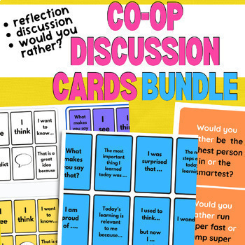 Preview of Accountable Talk DISCUSSION CARDS BUNDLE: Review Reflect Convos Would You Rather