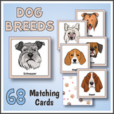 Printable Dog Breed Memory Matching Card Game