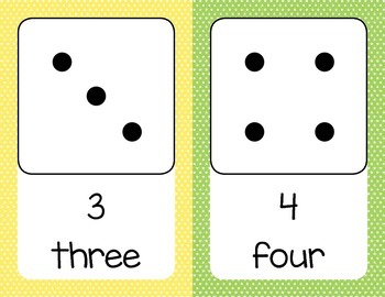 Printable Domino Number Flashcards from 1 to 10 - Mini Star Theme