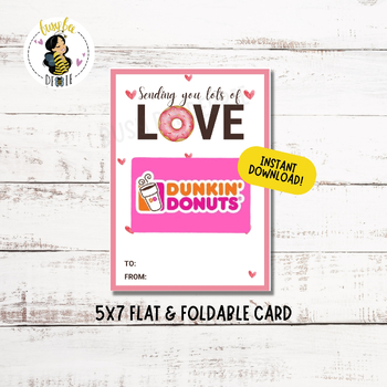 Preview of Printable Donut Gift Card Holder for Valentine's Day Treat | Appreciation Gift