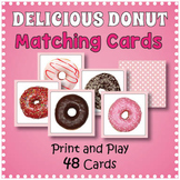Printable Donut Memory Matching Card Game