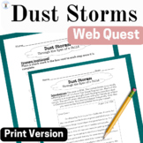 Printable Dust Storms Writing WebQuest