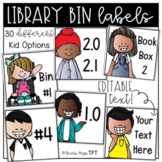 Printable EDITABLE TEXT Kidlettes Library Bin Labels