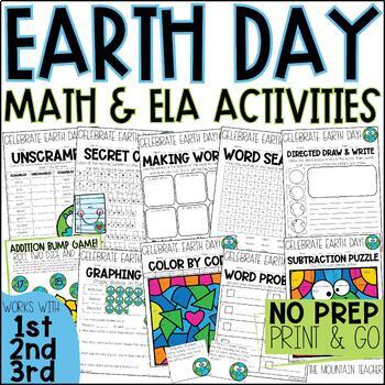 Preview of Printable Earth Day Activities - Earth Day Reading & Earth Day Math Activities