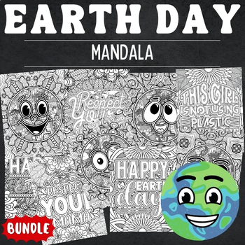 Preview of Printable Earth Day Mandala Coloring Pages Sheets - Fun Earth Day Activities
