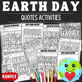 Preview of Printable Earth day Quotes Coloring Pages & Games - Fun Earth day Activities