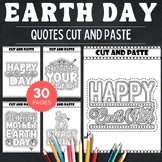 Printable Earth day Quotes Cut And Paste Coloring Pages - 