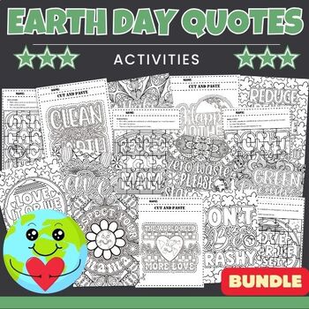 Preview of Printable Earth day quotes coloring pages - Earth day | April Games & Activities