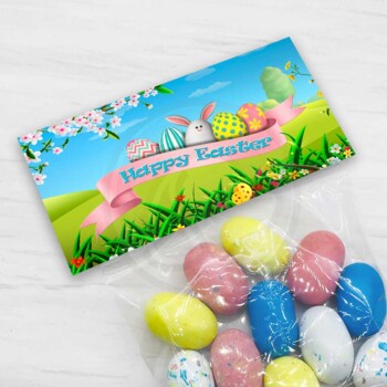 Preview of Printable Easter Bunny Treat Bag Toppers, Happy Easter Candy Bag Topper