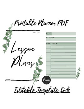 Preview of Printable Teacher Planner Editable Planner Eucalyptus Theme Plant Theme