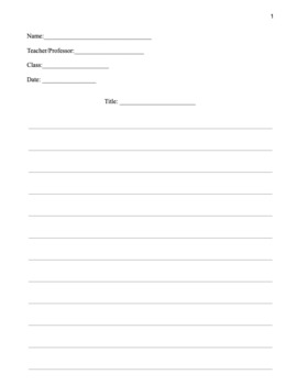 lined paper for essay writing teaching resources tpt