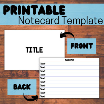 Preview of Printable & Editable Notecards | Flashcards | Classroom Management | Index Cards