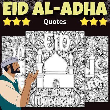 Preview of Printable Eid al adha Quotes Mandala Coloring Pages Sheets - Muslim Activities