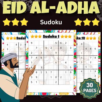 Preview of Printable Eid al adha Sudoku Puzzles With Solutions - Fun Muslim Activities
