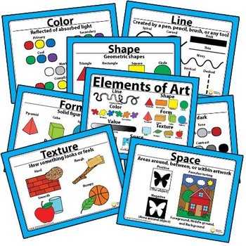 Preview of Elements of Art, Principles of Design, Artwork Checklist Poster Printable Bundle