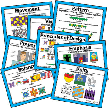 Elements of Art, Principles of Design, Artwork Checklist Poster ...