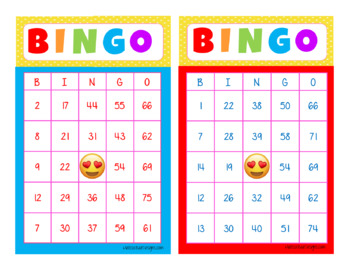 Printable Emoji Bingo Set 50 Cards and call sheets | TPT