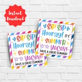 Printable End of School Year Summer Gift Tag, Thank You Si