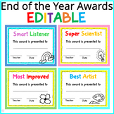 Printable End of the Year Awards, Editable Bright End of t