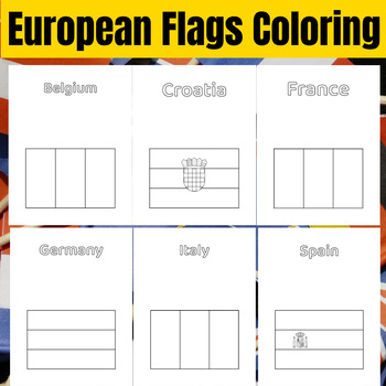 Preview of Printable European Flags Coloring Pages, European countries Coloring Worksheets
