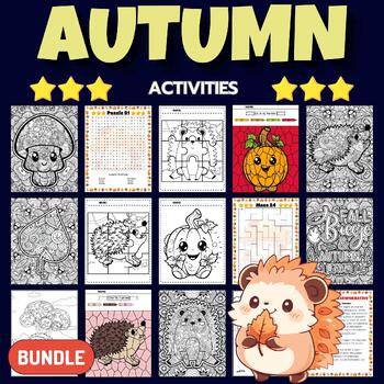Preview of Printable FALL Activities & Games - Fun October November Activities BUNDLE