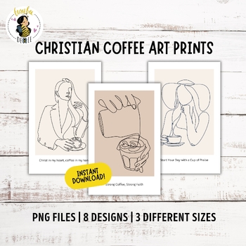Preview of Printable Faith & Coffee Art Prints | Christian-Themed Coffee Theme Posters