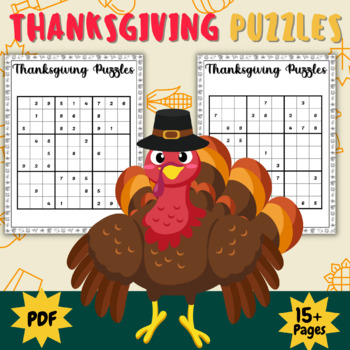 Preview of Printable Fall Autumn Sudoku Puzzles With Solution (Fun November Activities)