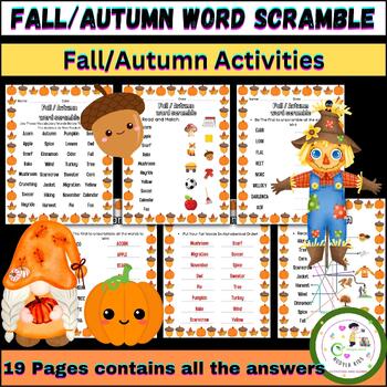 Preview of Printable Fall/Autumn word scramble | Autumn Activities