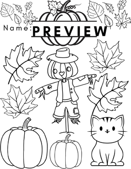 Printable Fall Coloring Page by ColorWorks | TPT