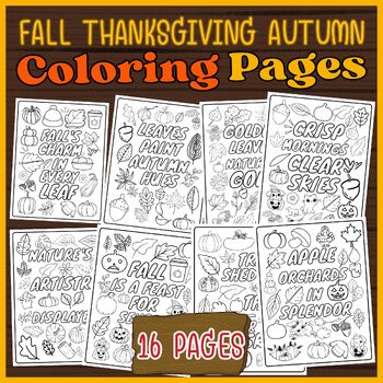 Preview of Printable Fall Coloring Pages with Quotes - Thanksgiving Coloring Pages