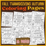 Printable Fall Coloring Pages with Quotes - Thanksgiving C