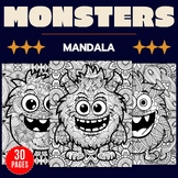 Printable Fall Monsters Mandala Coloring Pages -Fun Septem