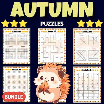 Preview of Printable Fall Puzzles With Solutions - Fun Autumn Season Games Activities